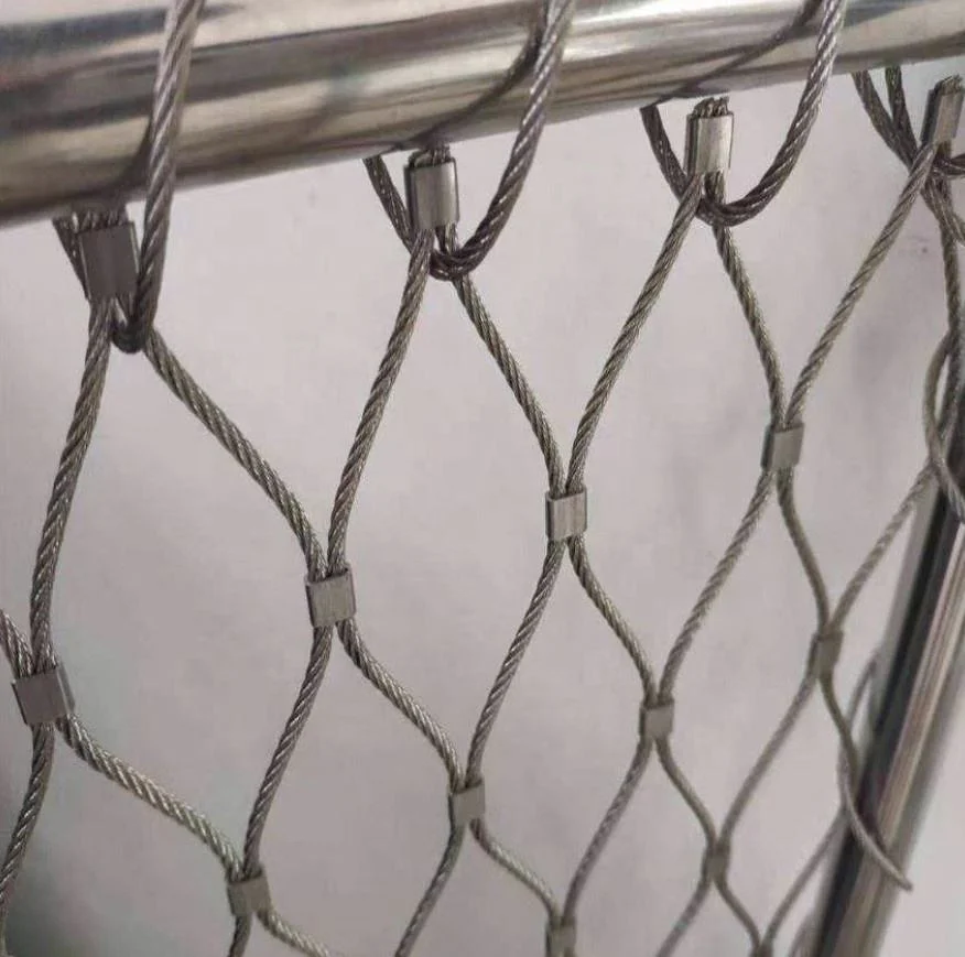 Flexible Stainless Steel Wire Rope Bird Netting Plain Diamond Style Surface Stainless Steel Rope Mesh