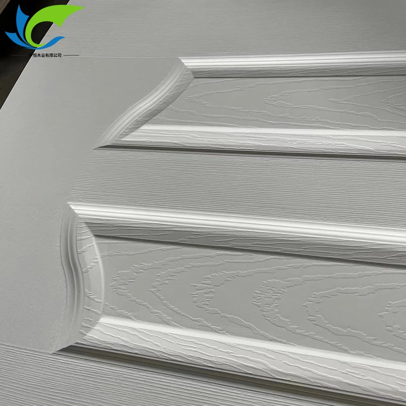 Smooth Popular White Color Panel 2 Panel Deep Design Hot Press Door Skin Primed Door Yh- 005