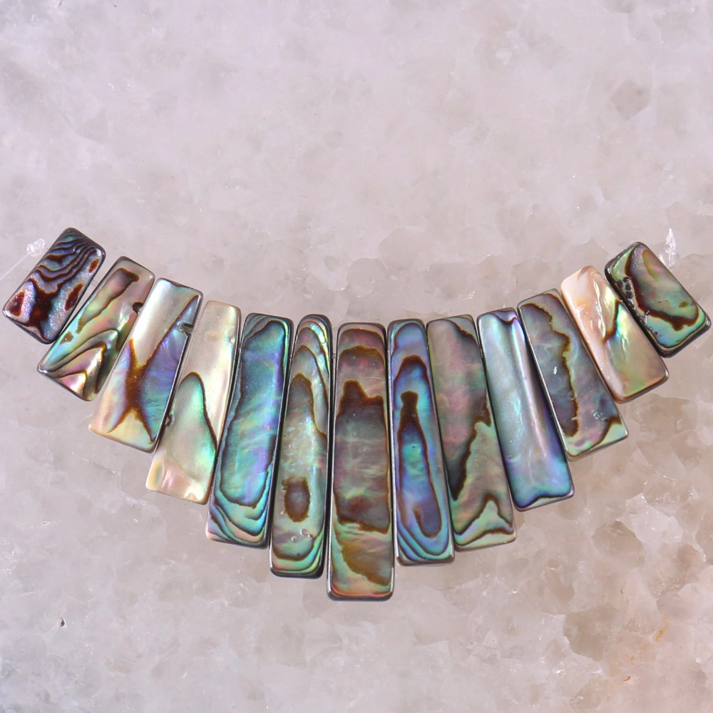 Fashion Jewelry Blue 7X17mm Natural New Zealand Abalone Shell Loose Bead Strand for Jewelry Making