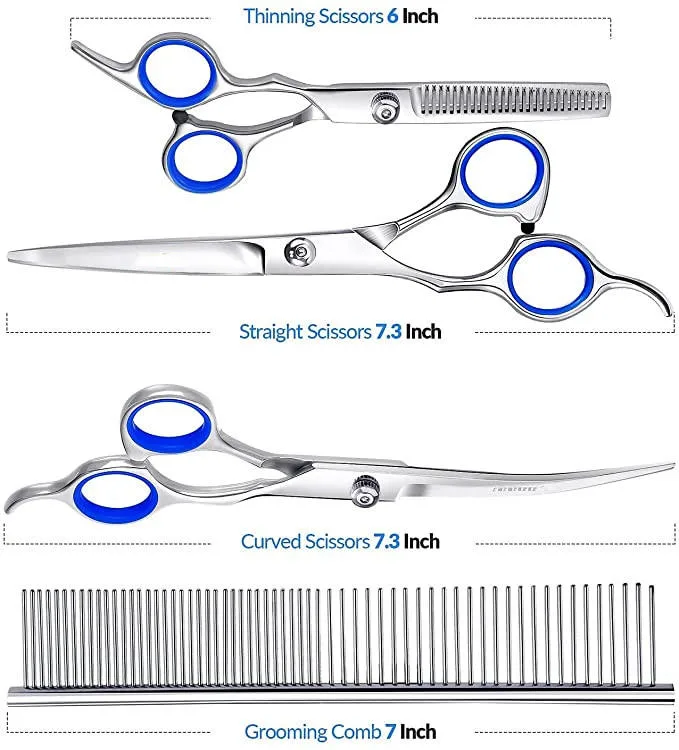 Professional Pet Grooming Cleaning Scissor Set Stainless Steel Pet Scissors