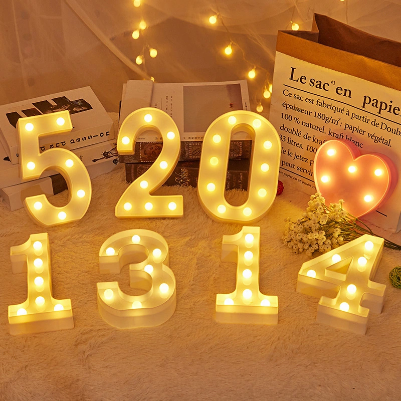 3D LED Night Lamp 26 Letter 0-9 Digital Marquee Sign Alphabet Light Wall Hanging Indoor LED Night Light