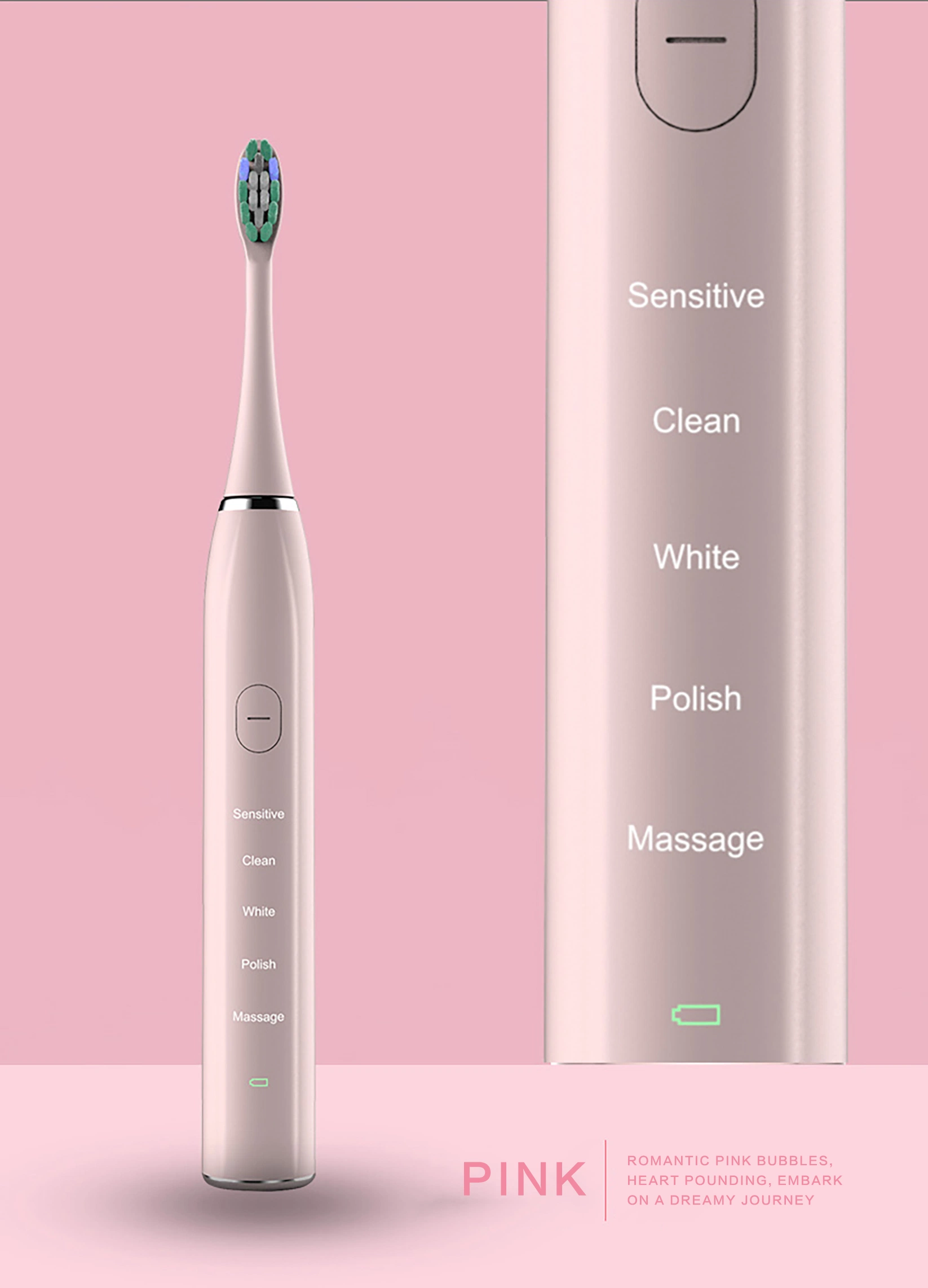 Waterproof Design Global Warranty Low Noise Sonic Electric Toothbrush