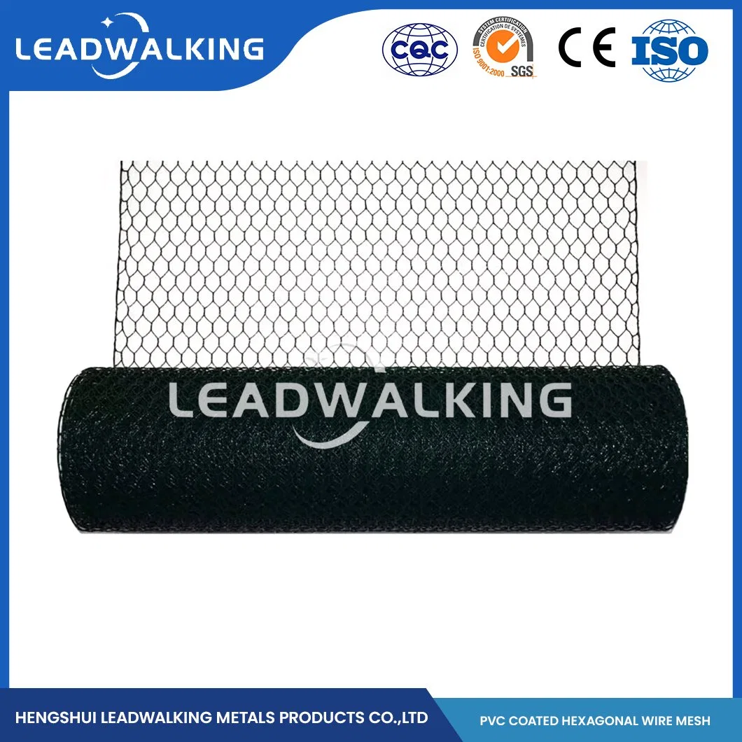 Leve Leadwalking Material de alambre de acero recubierto de PVC de 5 pies de compensación de aves de corral de China de fábrica de malla de 2 pulgadas recubierto de PVC galvanizado Hardware Hexagonal malla para Gallinero