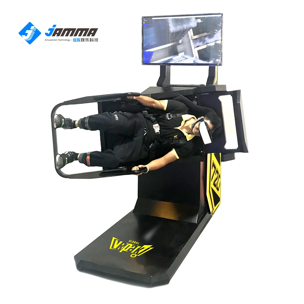 Halo Vr 720 Flight Simulator Asiento giratorio de 360 Flip Roller Coaster Simulator