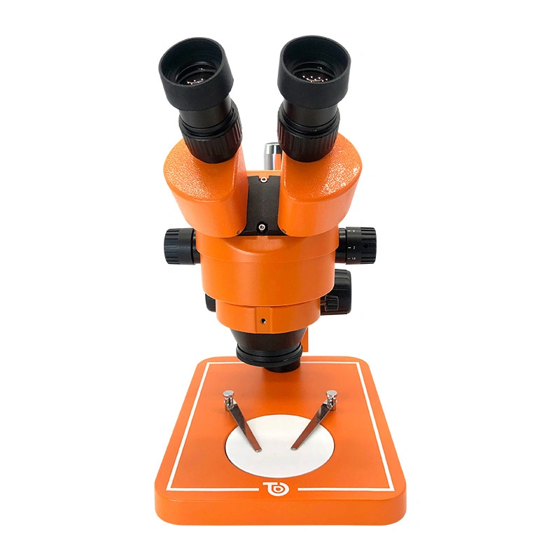 Foreign Trade Specialized Binocular Stereoscopic Microscope, Orange Adjustable, 7-45X Industrial Inspection and Maintenance Measurement Microscope