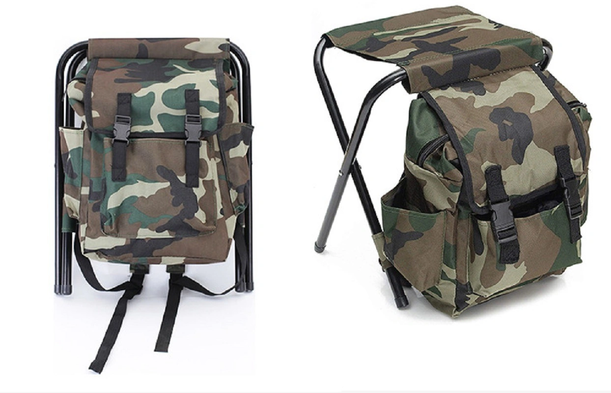 Sac de rangement pliable portable avec tabouret intégré pour le camping en plein air, la randonnée, la pêche des routards Wyz16373.