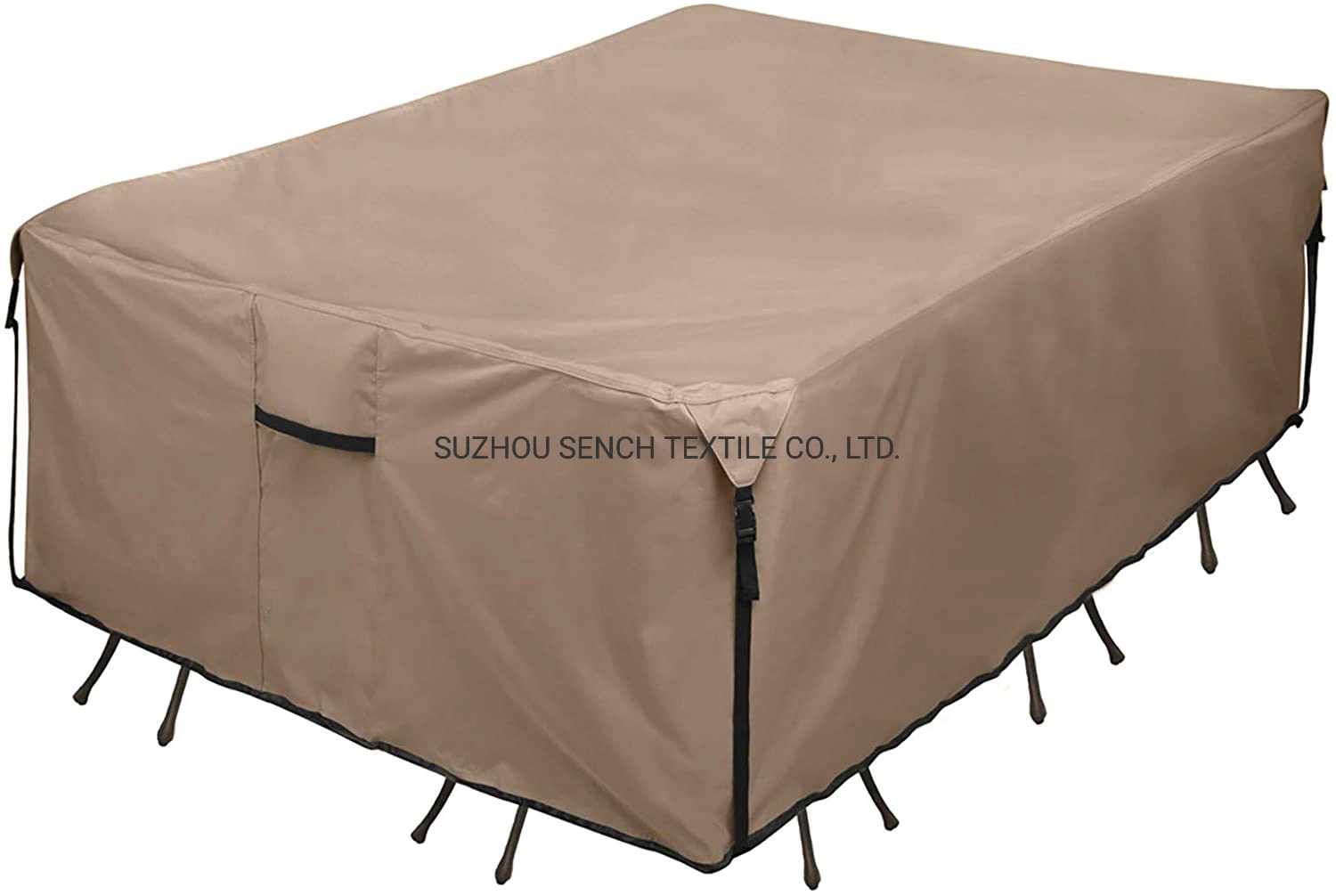 Cobertura de mesa retangular para pátio resistente - 600d tela resistente Mesa de jantar exterior à prova de água e cadeiras cobertura de móveis para uso geral Tamanho personalizado
