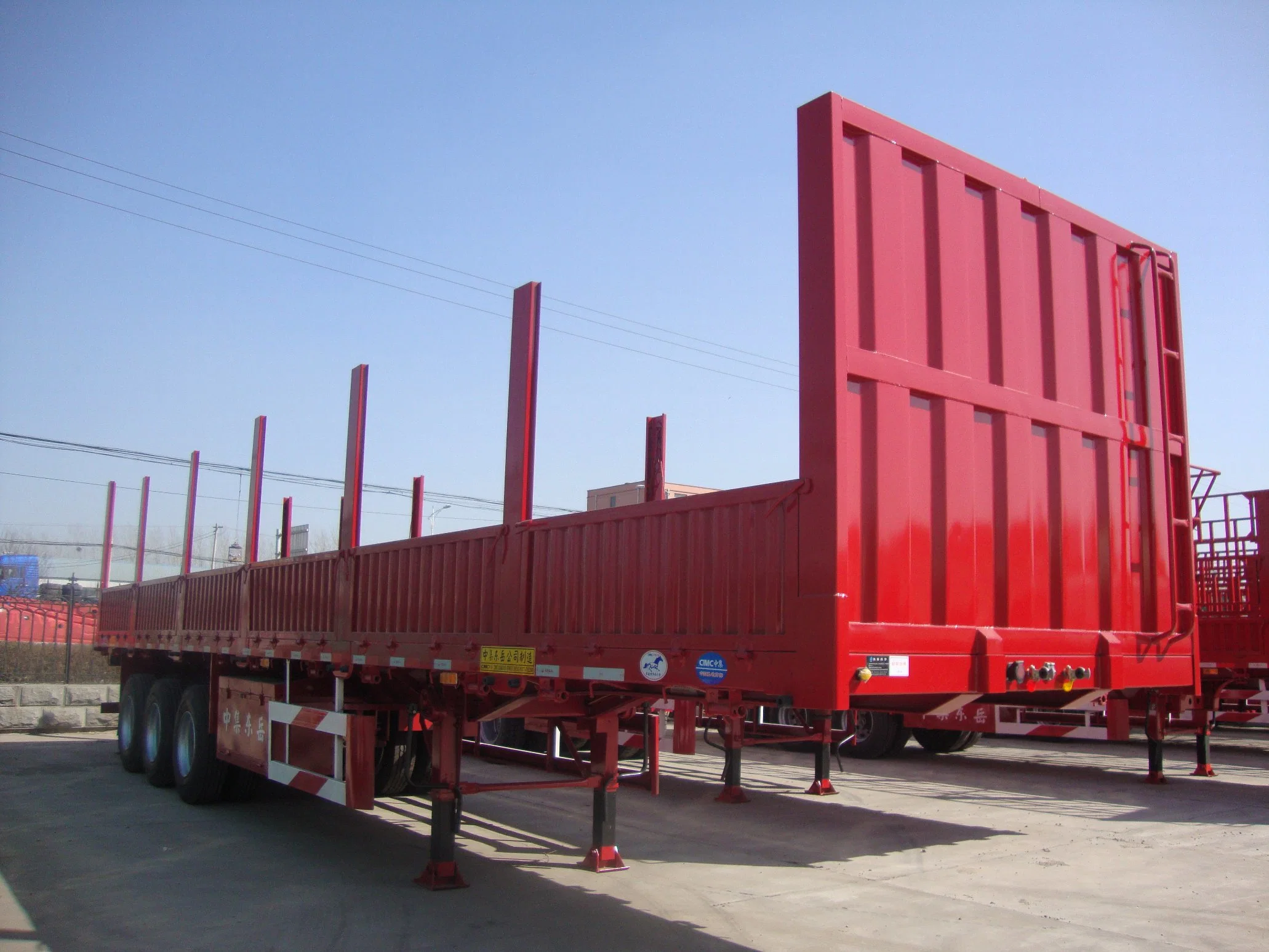 Vehículo Master 3 eje 13m 80 toneladas pared lateral Dropside Plataforma Fence Semi Trailer con Sidewall para la venta