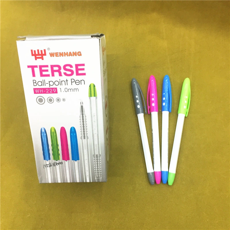 0.7mm Wholesale/Supplier Cheap Plastic Click Ball Pen for Office Supply Stationery