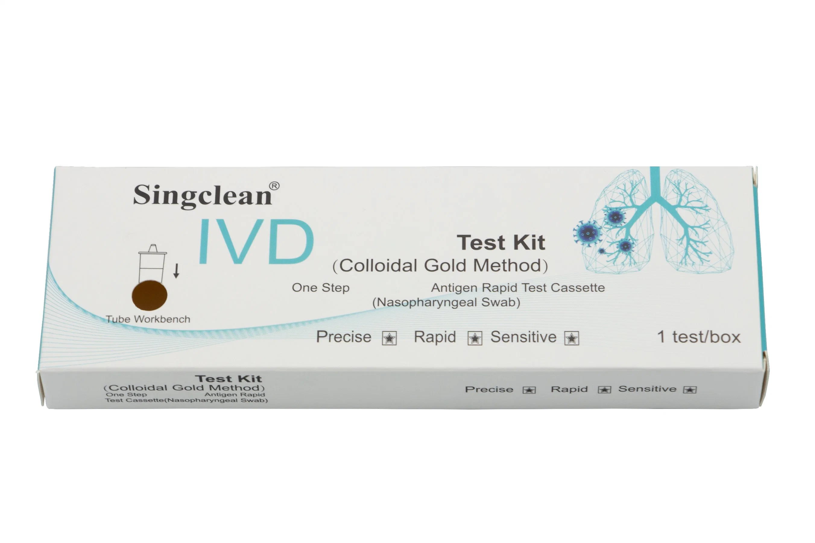 Dispositivo de teste de zaragatoa nasofaríngea de antigénio de especificação múltipla da saliva de perfil rápido do sistema SingClean (Método Colloidal Gold) marcação CE