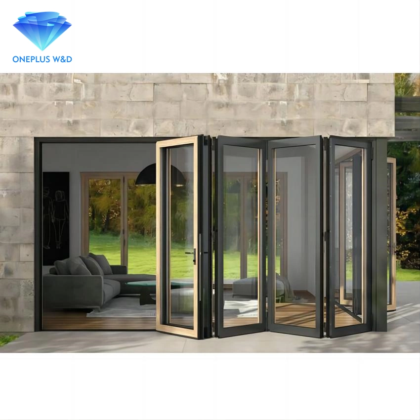 American Standard Exterior Balcony Glass Bifold Folding Aluminum Doors