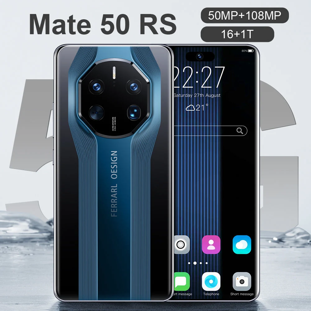 7.2 pulgadas Mate50 Nuevo Smartphones4G/5G de telefonía móvil de red 16g+1 tb 8000mAh 50MP+100MP Dual SIM del teléfono móvil desbloqueado Android