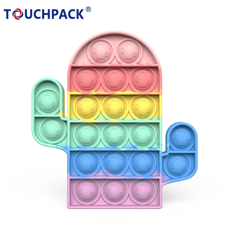 Juego de burbuja pop Rainbow Push Fidget Toy Fidget Reliver stress Popper Fidget sensorial juguete