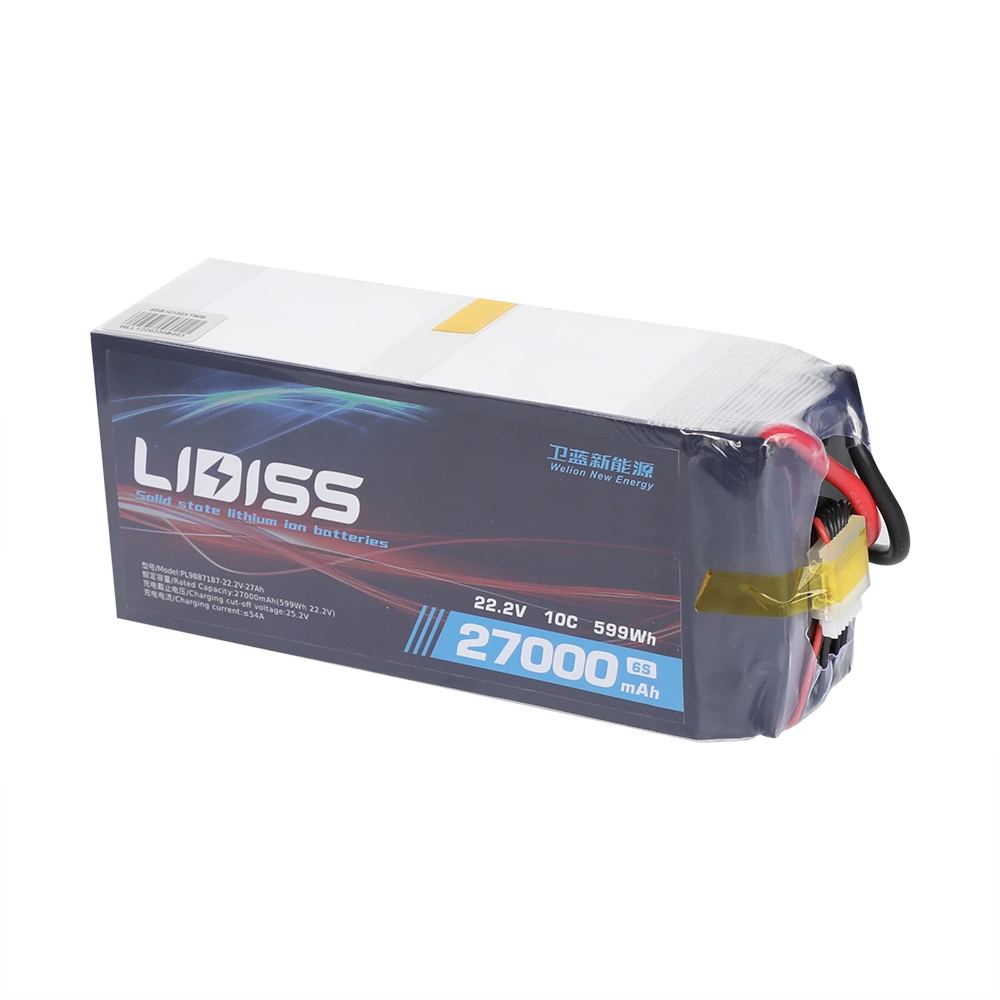 Libiss 27000mAh 6s 10c 22,2V de litio-ion de estado sólido de alta densidad de energía Pack