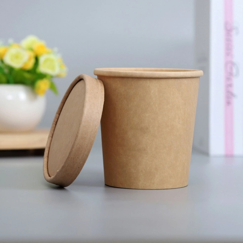 Profesionales de la fabricación de papel Compostable China Bowl con compartimento PLA Contenedor de café de recubrimiento de vasos de papel