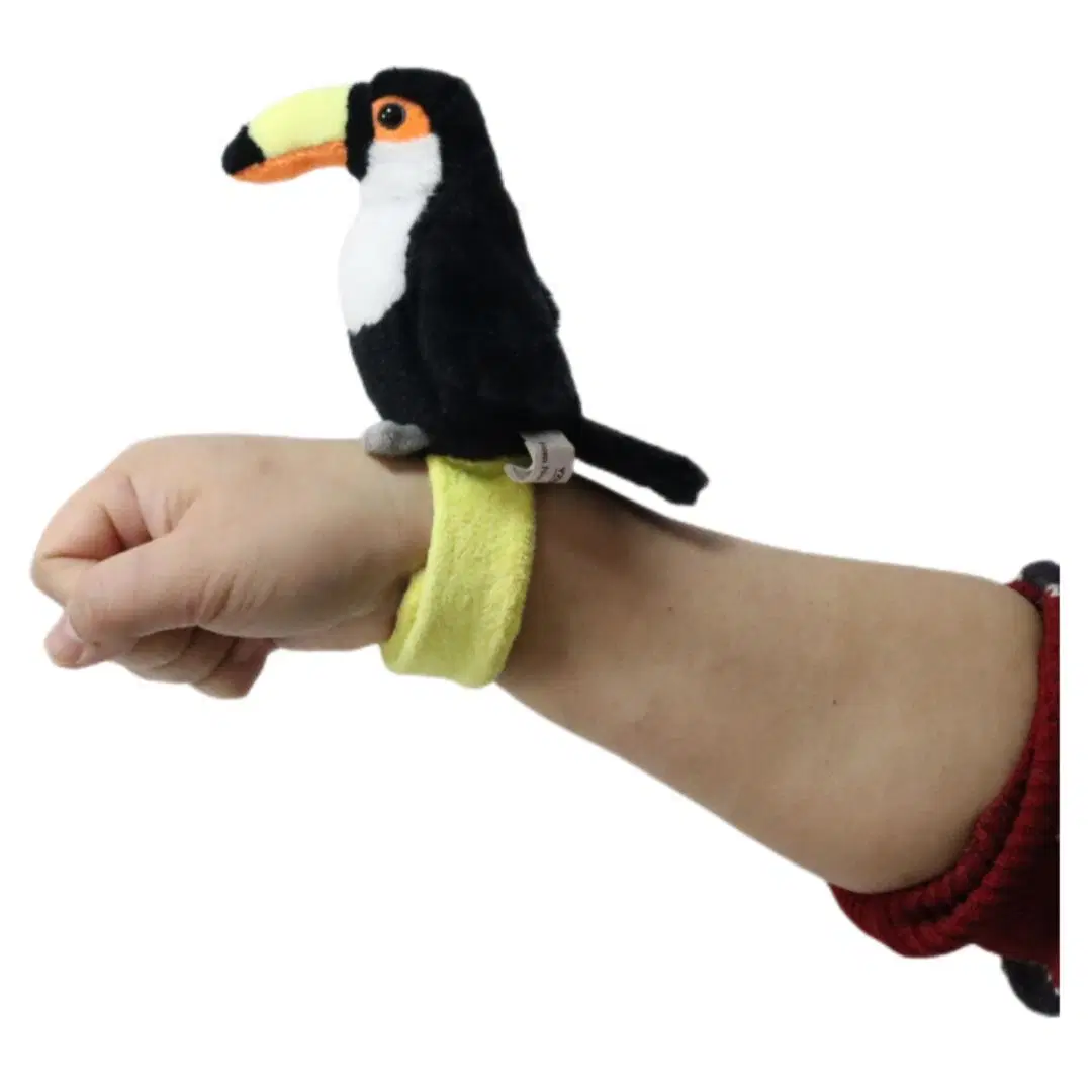 Custom 12cm (H) X 29cm (W) Plush Toys Brasil Toucan White/Black Stuffed Soft Children Slap Bands Toy Gift Brazil Animal Toco Wrist Band Kids Bracelet Snapbands