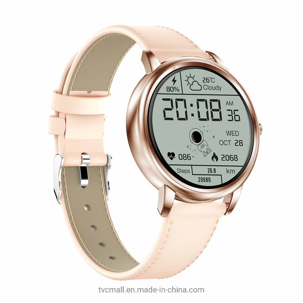 Mk20 de la mujer Reloj inteligente Bluetooth [Impermeable Correa de piel] Smart la Frecuencia Cardíaca Pulsera Tensiómetro Fitness Tracker