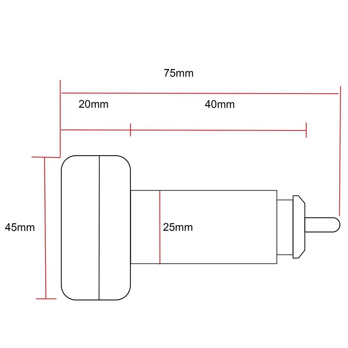 ولاعة السجائر العالمية شاحن سيارة USB 3in1 درجة حرارة جهاز قياس الجهد الكهربائي