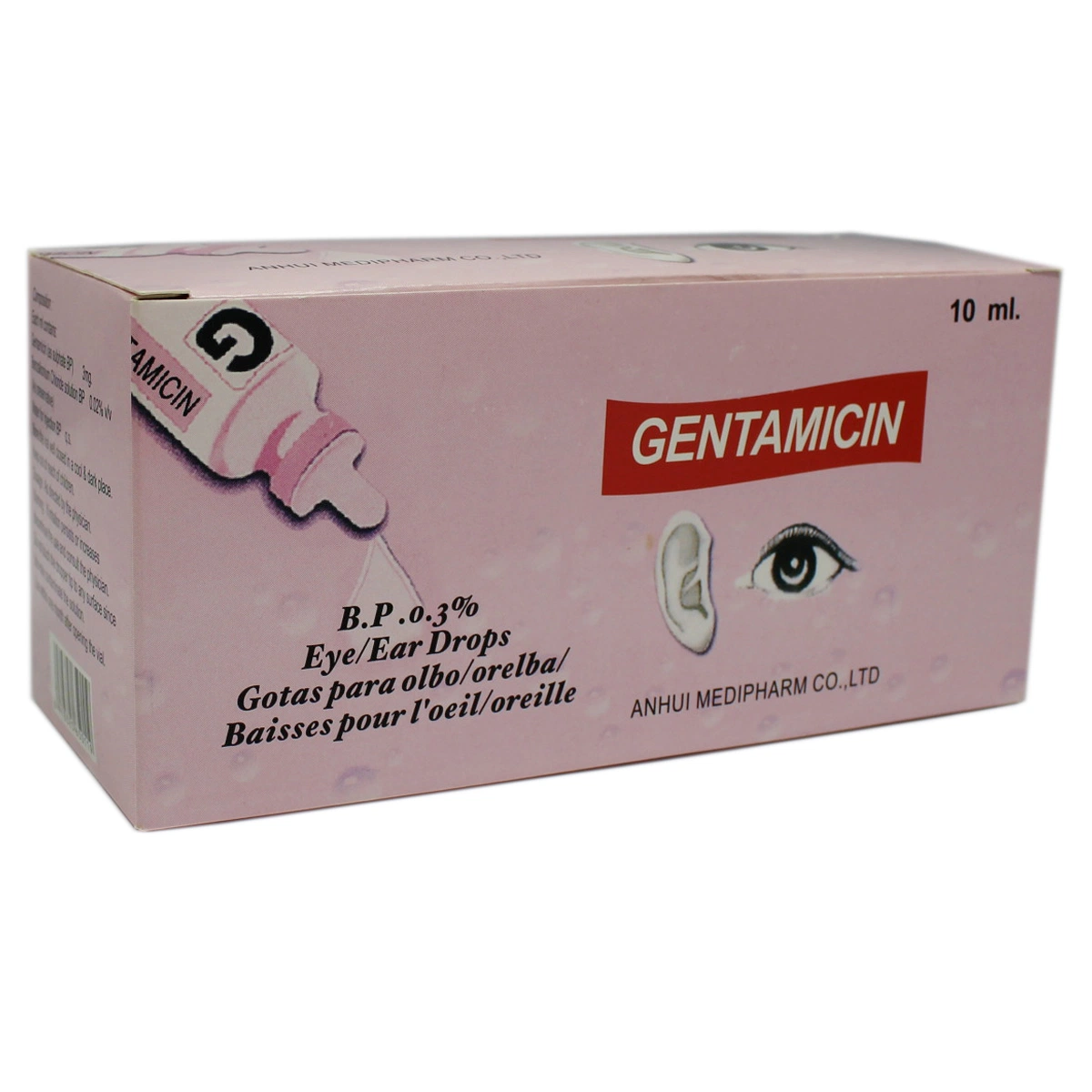 La gentamicina 0,3% de caída de la Oreja de ojos 10ml OEM