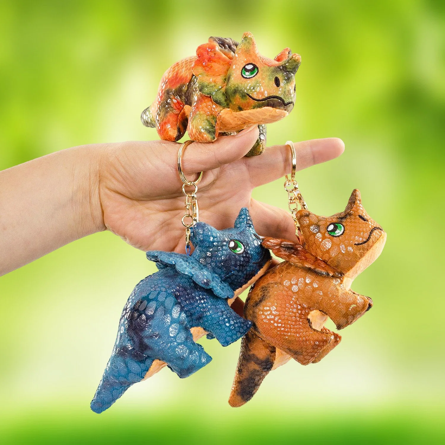 Triceratops imprimé nouveau créateur de jouets en peluche de dinosaure en peluche trousseau