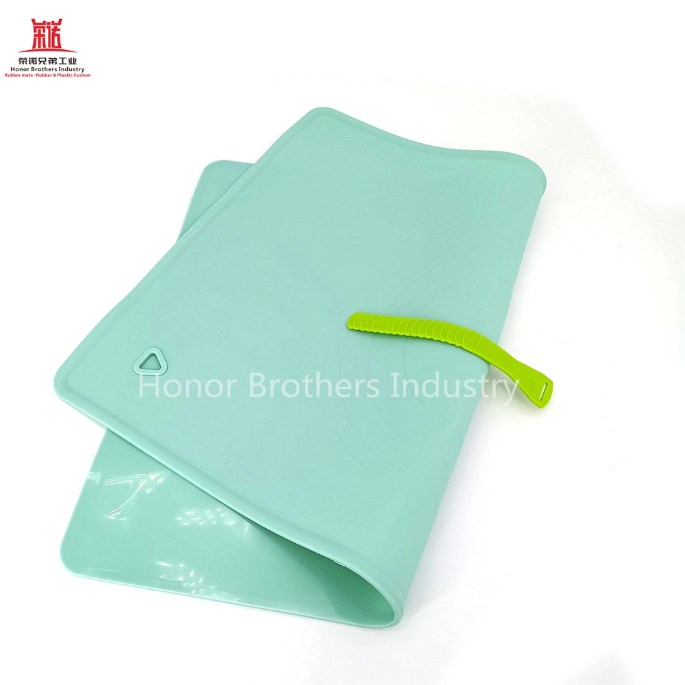 60X40cm Placemat Non-Stick Silicone Baking Mat Kneading Pad Kitchen Mat, Green