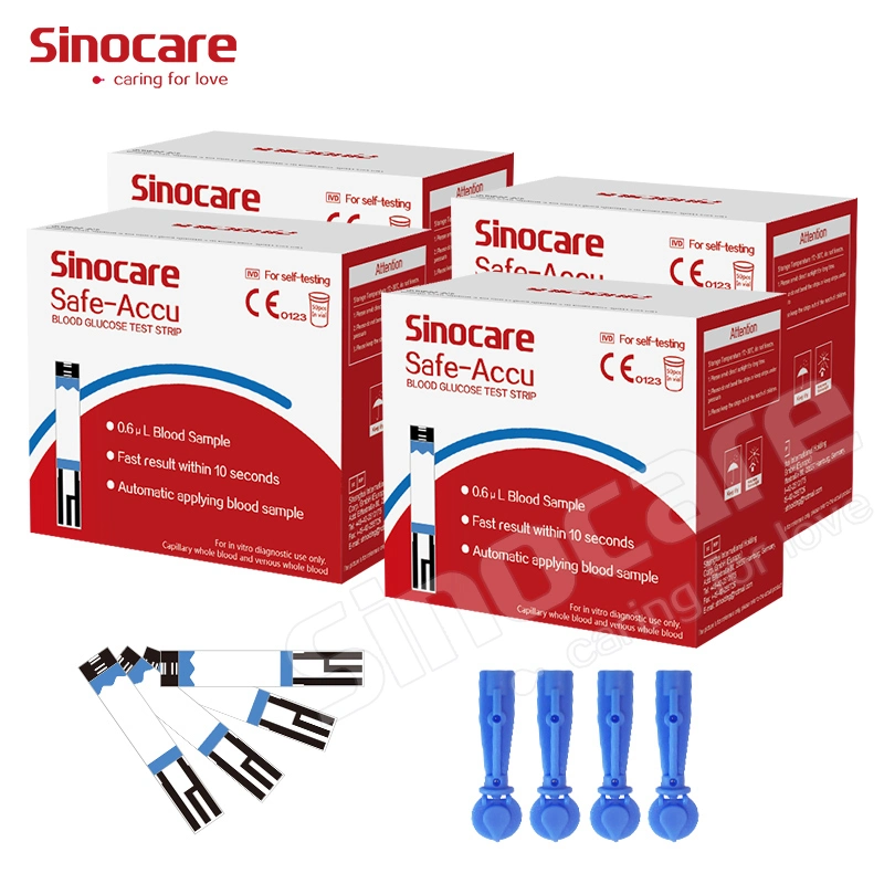 Sinocare Blood Glucose Meter Medical Glucometer Monitor Digital Blood Glucose Meter Diabetes Glucose Test Strips (CE, ISO Approval)