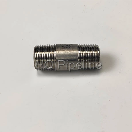 Stainless Steel Nipple Hydraulic NPT Threaded Pipe Fitting Machined From Investment Casting