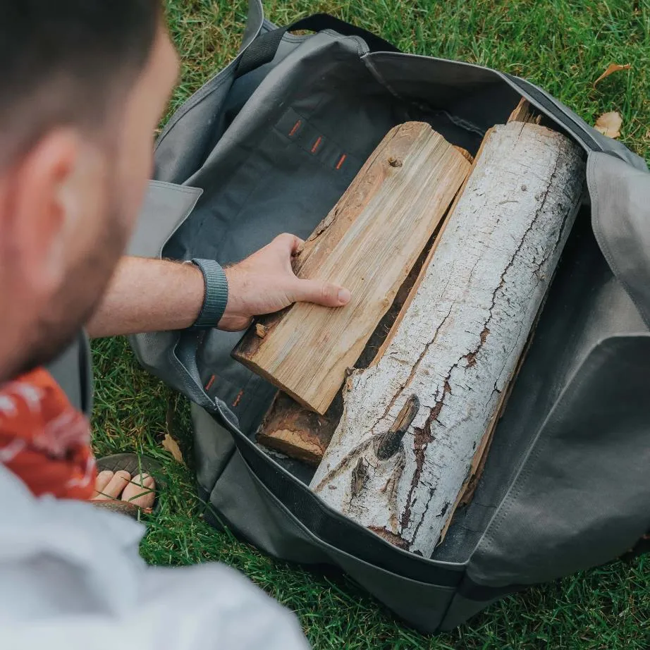 Fireplace Outdoor Camping Firewood Log Carrier Tote Bag with Double Straps