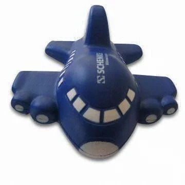 Forme d'avion mousse de pu stress avion cadeau promotionnel stress jouet Bille