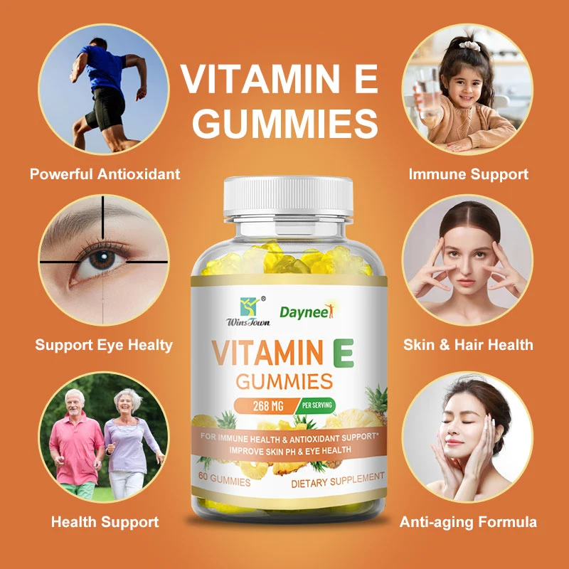 Vitamin-E Gummies for Immune Health, Antioxidant Support, Improve Skin pH, Eye Health