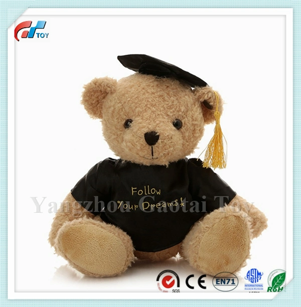 OEM Design Plush Graduation Bear Stuffed Bear Toy for Kids with Graduation Gown and Cap