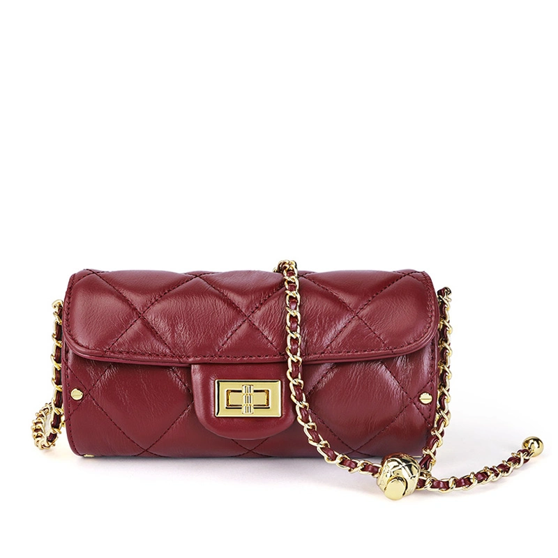 Drum Bag Women's New Niche Texture Golden Ball Messenger Chain Small Bag Tide