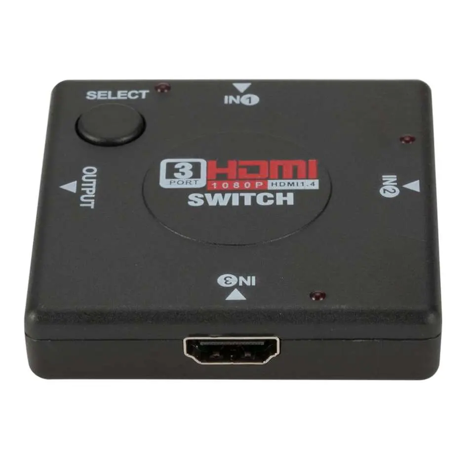 HDMI Switch One Output Three Input HDMI Video Audio Switcher Hub Box