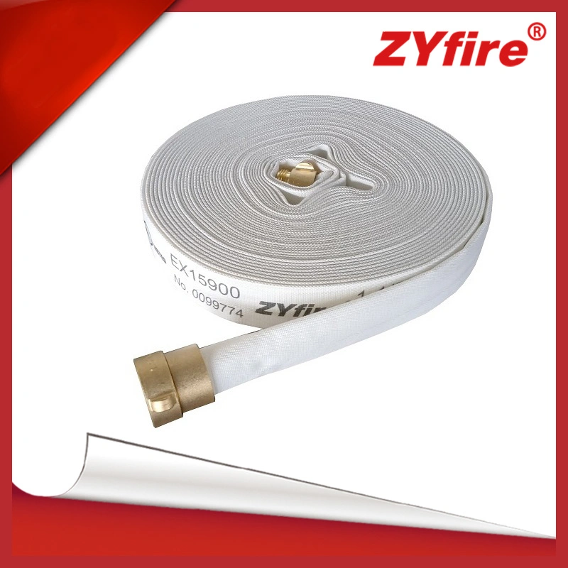 Zyfire White Fire Hose Layflat Water Discharge Hose for Fire Cabinet