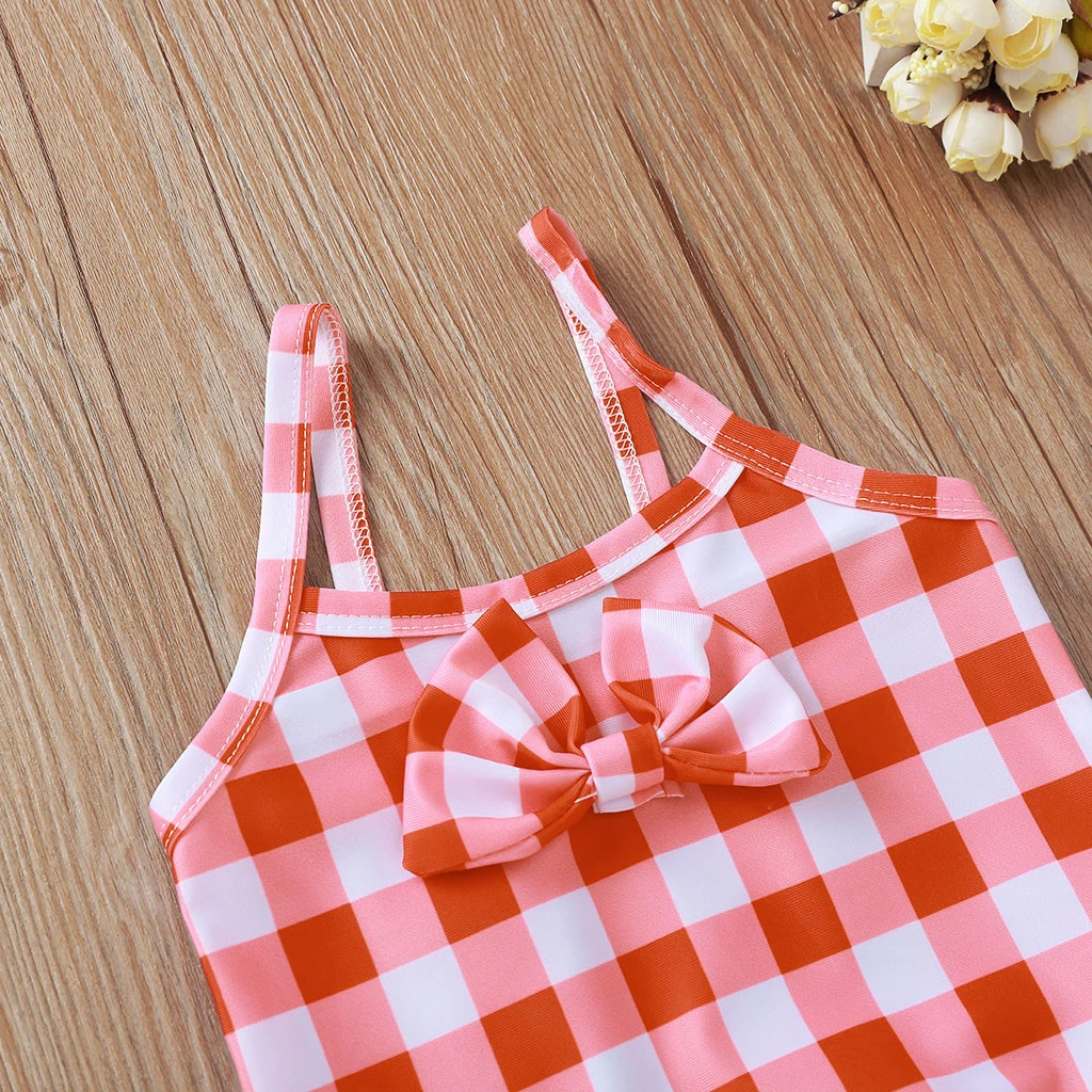 Girls Swimwear Infant Kids Baby Fashion Newborn Baby Bathing up Plaid Swimsuit 2020 Summer Clothes