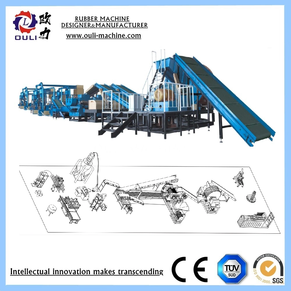 Ce UL Certificated Waste Truck Tire Recycling Machine for Plastic Lawn