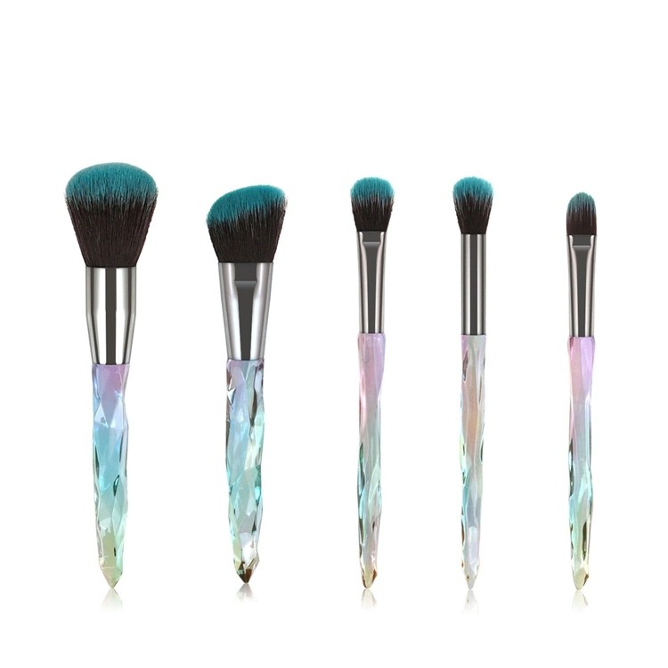 Custom Logo Makeup Brushes 5PCS Diamond Crystal Handle Makeup Brush Set