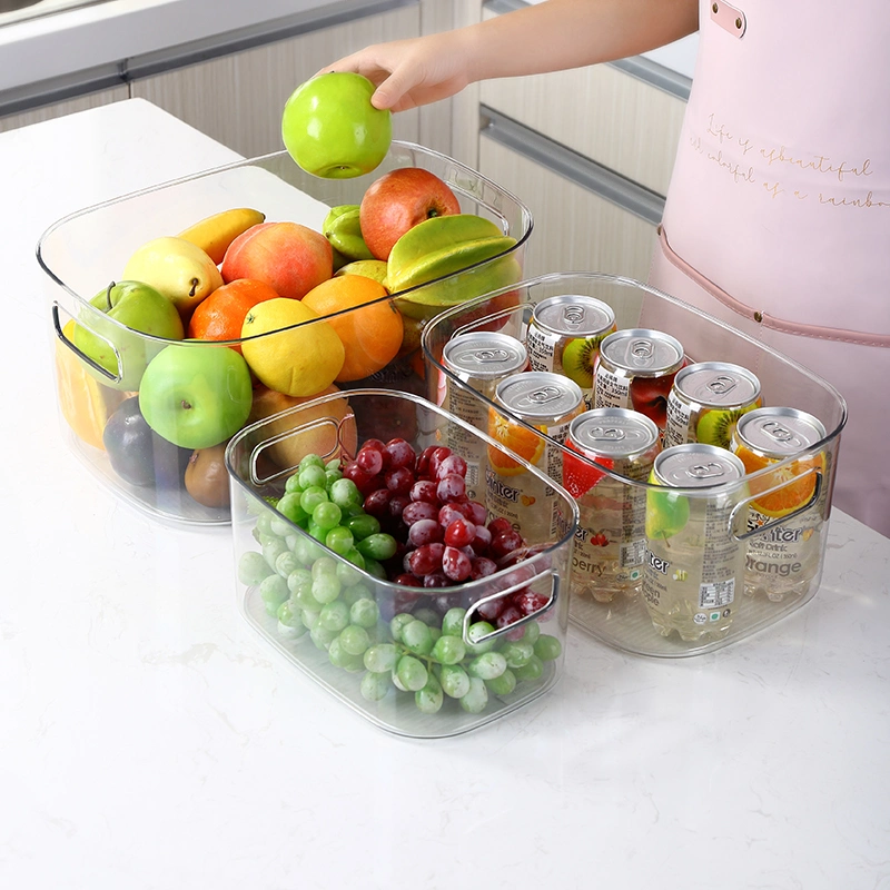 3PCS Set Cabinet Food Storage Basket Food Storage Bake Supplier Furit Transparents Plastic Kitchen Storage Organizer Bin