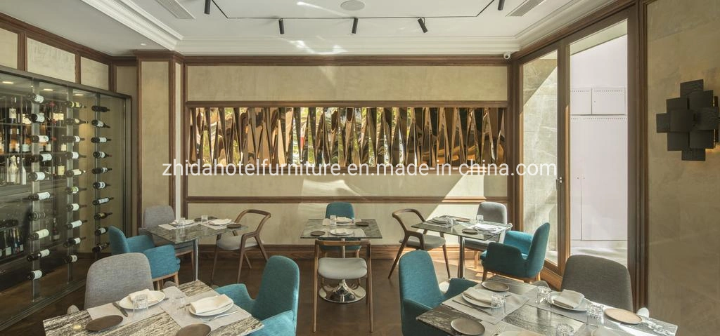 Mesa da sala de jantar em madeira e mobiliário moderno Restaurante cadeira