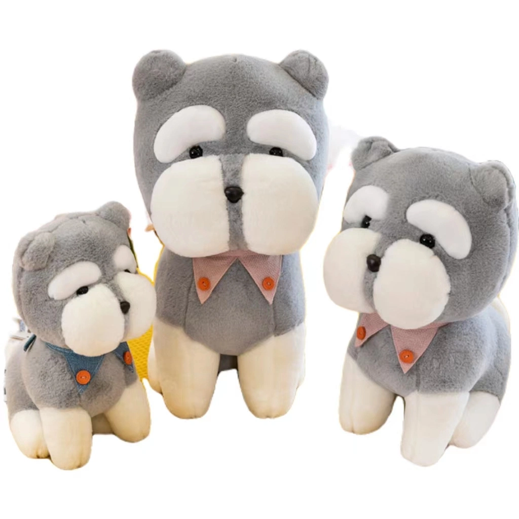 Peluches Jouets pour tout-petits Poupée pour bébé Jouets en peluche Animal en peluche personnalisé Chien Schnauzer en peluche Chien de simulation Oreiller