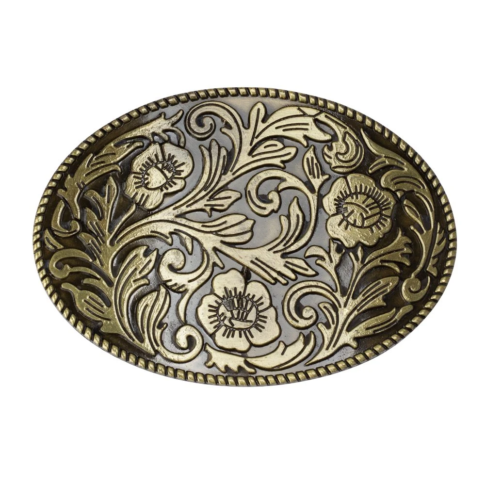 Creative Custom Zinc Alloy Belt Buckle 3D Metal Antique Brass Flower Belt Buckle