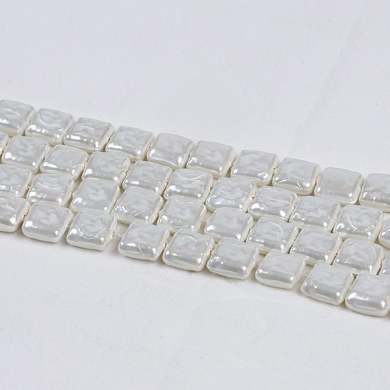 White Natural Mother of Pearl Square Shape Shell Beads Jewelry Inlay Accessories