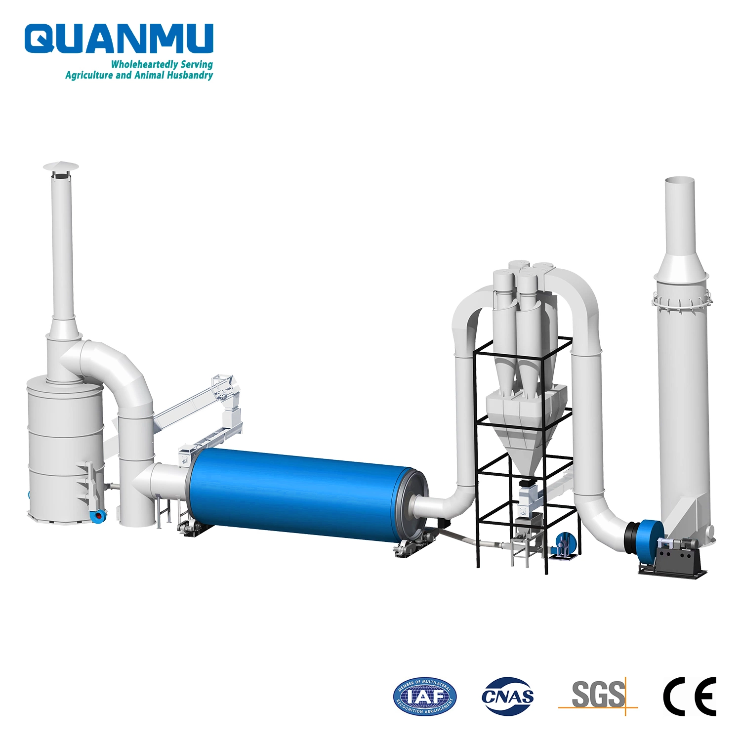 Best Price of Cattle (Cow) , Sheep and Ruminant Animal Manure (Dung) Organic Fertilizer or Bio Fertilizer Three Channel Rotary Drum Drying Machinery