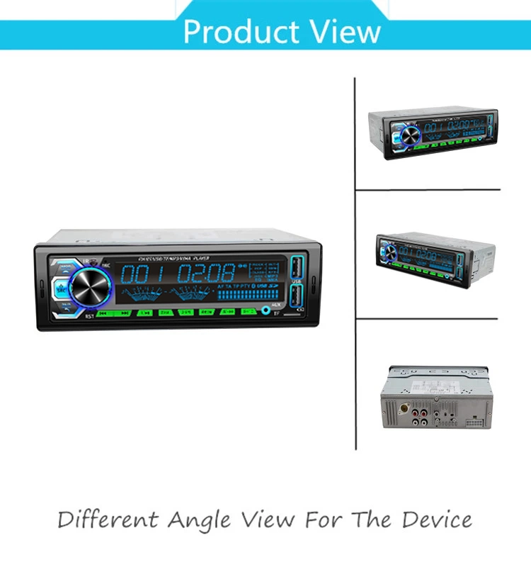 SD DIN simple reproductor de MP3 radio FM estéreo para coche receptor Entrada Aux Audio BT con USB