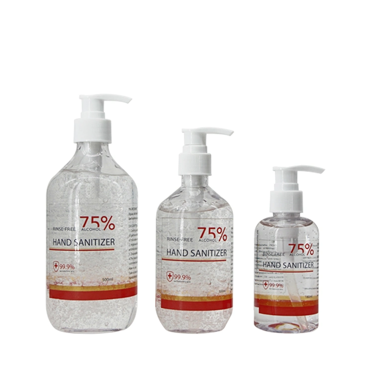 Transparent Plastic Bottle Packaging Antibacterial Disinfectant Alcohol Hand Sanitizer Gel