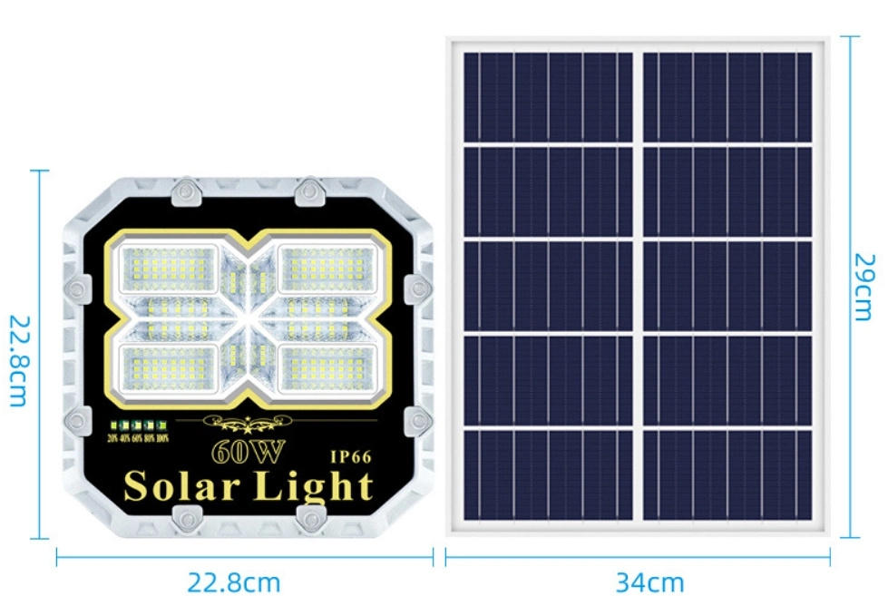 Luces solares LED resistentes al agua, luz solar de inundación/luz de puerta de luz de jardín Luz LED Stadiu