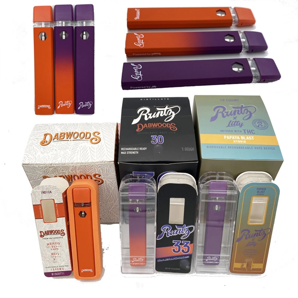 Mayorista/Proveedor vacío rundy Litty Runtz Diposable VAPE Pen Pod DAB Cera 1000mg 1ml 1,0ml 1 Gram bobina cerámica CB.D TH.C. Delt.a 8 D8 Live Resin Kit de inicio recargable