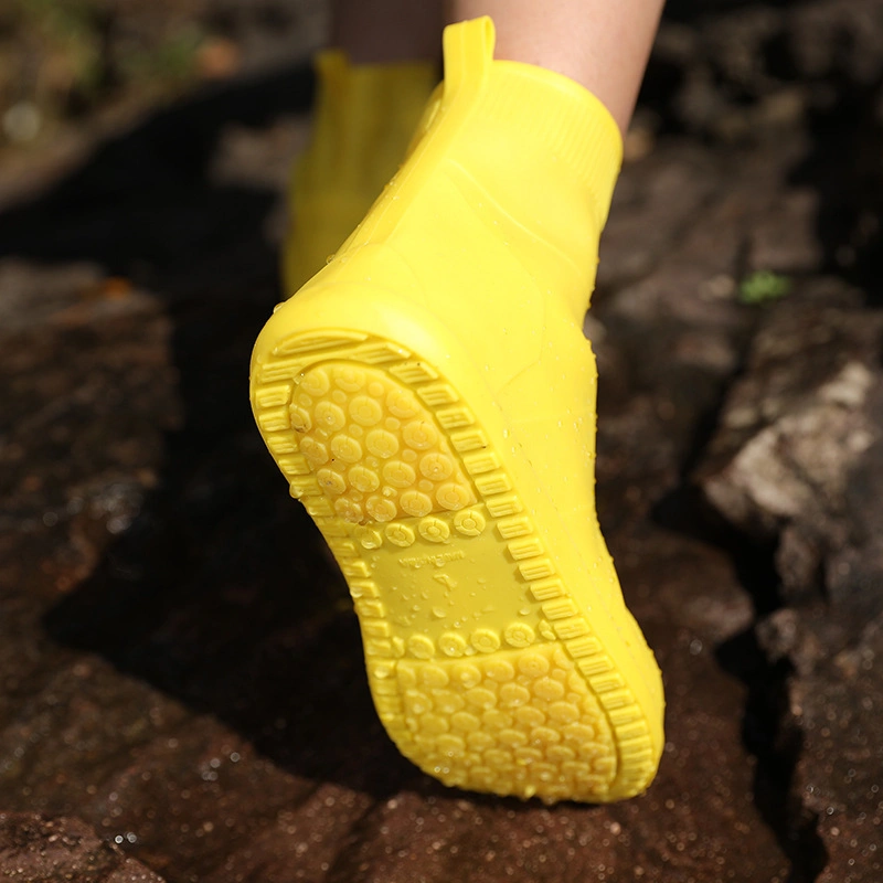 Couvre-chaussures en silicone étanche réutilisable Chaussures Outdoor Camping pluie couvre la pluie en caoutchouc Slip-Resistant Boot surchaussures Wyz19145