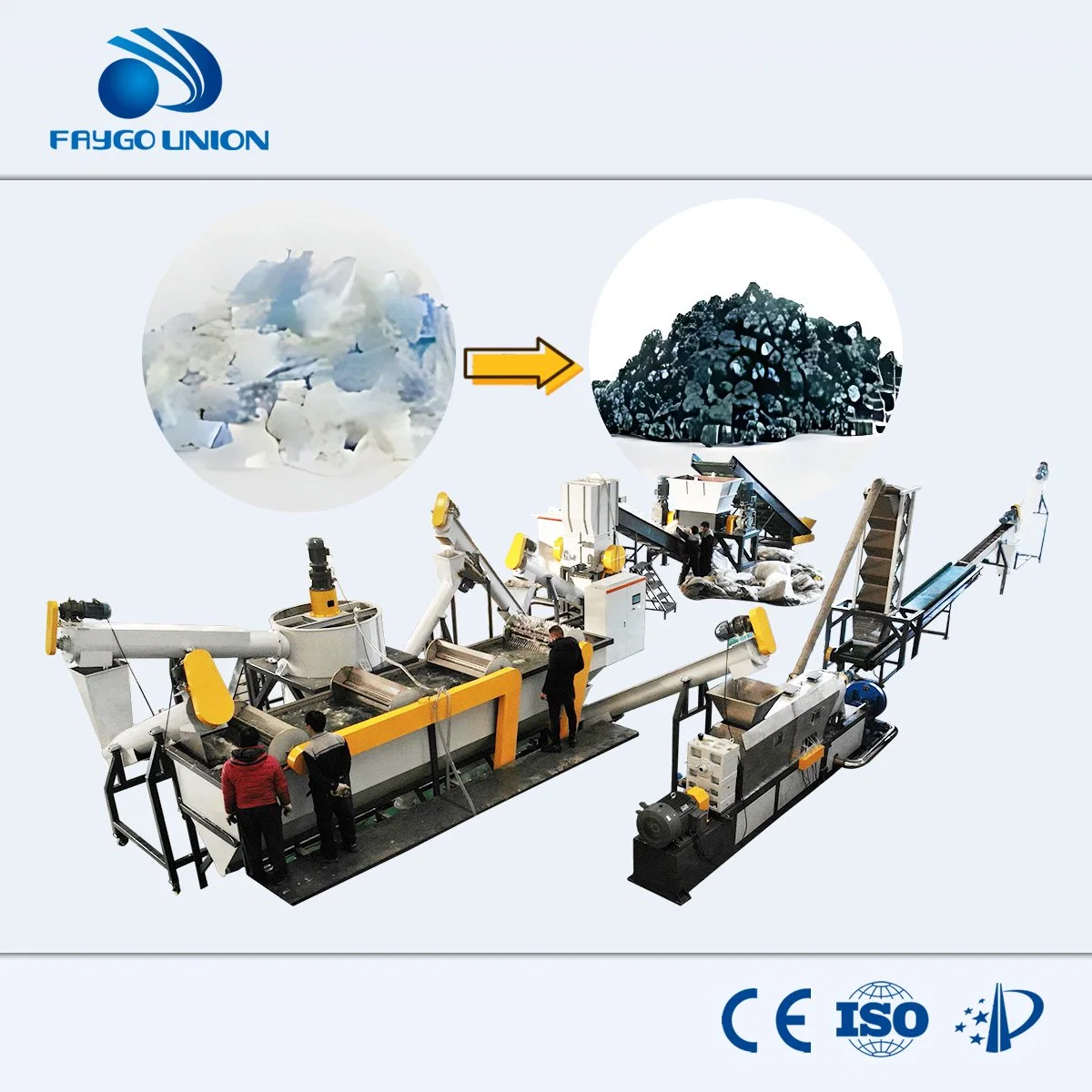 Plastic Agricultural Films Crushing Recycling Machine/PE Film Washing Line