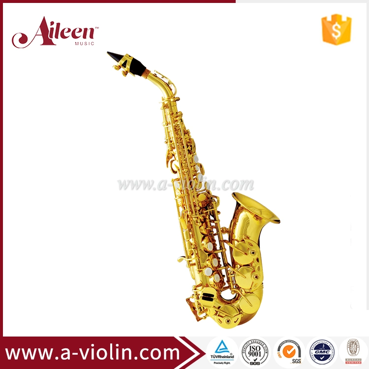 Bb Key Yellow Brass Gold Lacquer Jinbao Soprano Saxophone